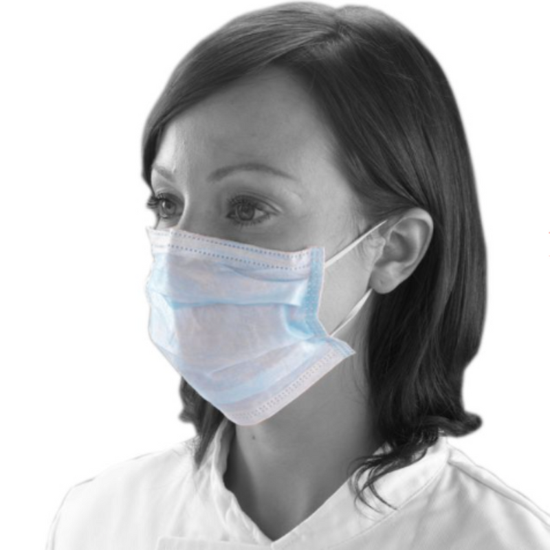Shield Surgical Face Masks With Loops (Type IIR) - DK01BL | www.theglovestore.co.uk