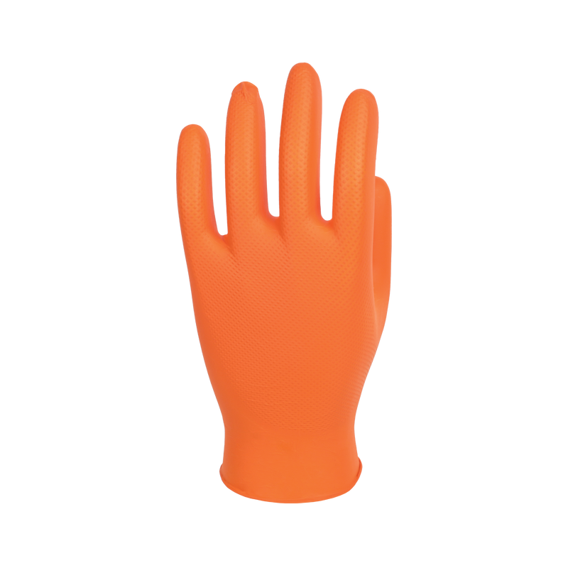 Finite Orange Grip Nitrile Disposable Gloves GL201 | www.theglovestore.co.uk